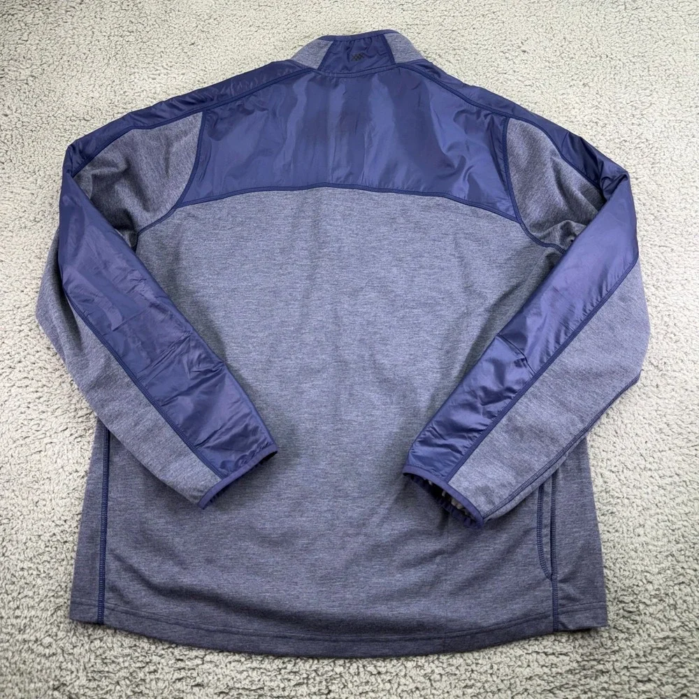 Rhone Jacket Men's XL Blue Grey Heather Tech Hybrid Full Zip Track Athletic